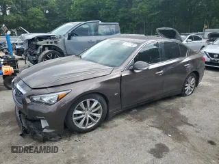 2015 Infiniti Q50 Premium with VIN JN1BV7AP5FM353871, listed as a Copart auction lot 57247135 with 111,670 mi miles and Salvage title. Bid and sale history available at DreamBid. Image 1.