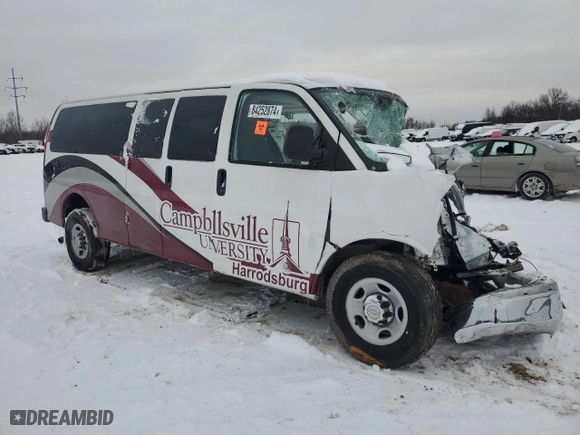 2011 Chevrolet Express Passenger 1LT with VIN 1GAZG1FG1B1109232, listed as a Copart auction lot 84252874 with 0 mi miles and Salvage Title. Bid and sale history available at carsss.com. Image 4.