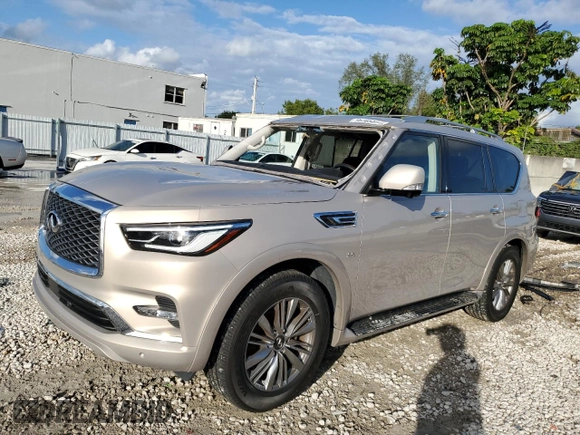 2019 Infiniti QX80 LUXE with VIN JN8AZ2ND7K9850485, listed as a Copart auction lot 76705404 with 32,121 mi miles and Salvage Title. Bid and sale history available at carsss.com. Image 1.