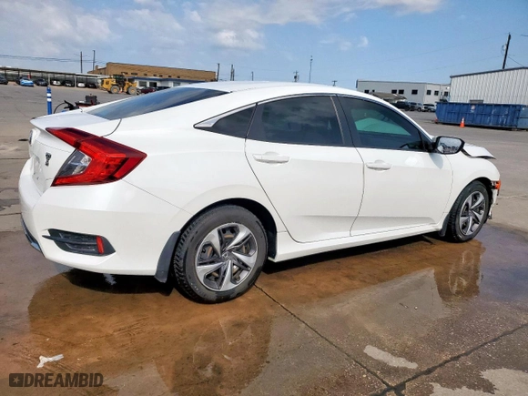 2019 Honda Civic Sedan LX with VIN 19XFC2F68KE005157, listed as a Copart auction lot 51259485 with 63,377 mi miles and Salvage Title. Bid and sale history available at carsss.com. Image 3.
