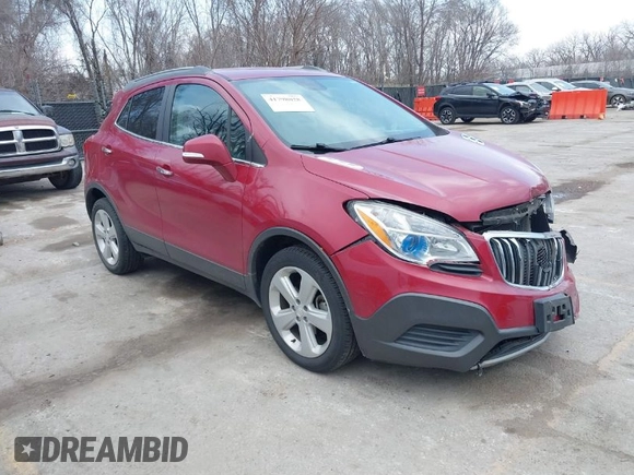 2015 Buick Encore with VIN KL4CJASB4FB106960, listed as a IAAI auction lot 41798028 with 117,222 mi miles. Bid and sale history available at carsss.com. Image 1.