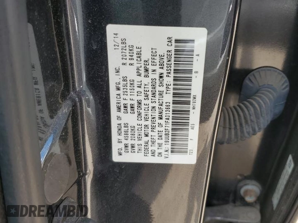 2015 Acura TLX Advance with VIN 19UUB2F71FA013663, listed as a Copart auction lot 58740755 with 102,031 mi miles and Salvage title. Bid and sale history available at DreamBid. Image 12.