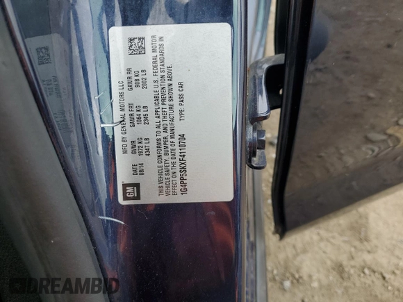 2015 Buick Verano with VIN 1G4PP5SKXF4110704, listed as a Copart auction lot 50593105 with 166,737 mi miles and Salvage Title. Bid and sale history available at carsss.com. Image 14.