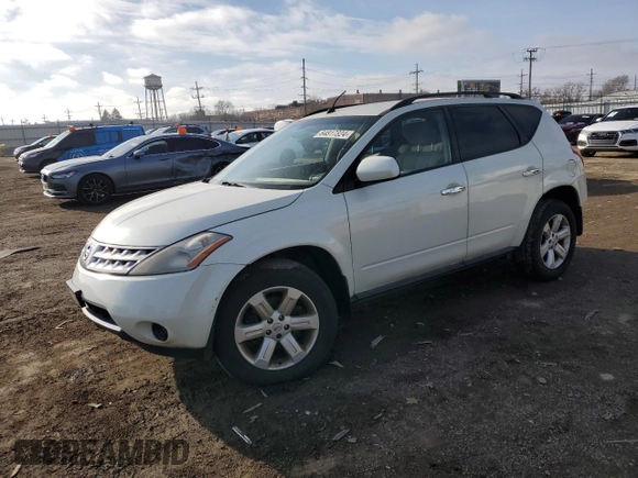 2006 Nissan Murano SL z VIN JN8AZ08T96W405907, wystawiony jako Copart lot #84817324 z przebiegiem 128 416 mil mil oraz Czysty tytuł • Clean title. Historia ofert i sprzedaży dostępna na DreamBid. Obrazek 1.