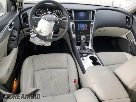 2023 Infiniti Q50 Luxe with VIN JN1EV7BP7PM512581, listed as a Copart auction lot 47835075 with 22,864 mi miles and Salvage Title. Bid and sale history available at DreamBid. Image 8.