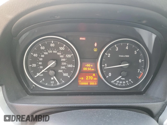 2011 BMW 3 Series 328i xDrive with VIN WBAPK5G51BNN51791, listed as a Copart auction lot 53617095 with 109,988 mi miles and Salvage Title. Bid and sale history available at carsss.com. Image 9.