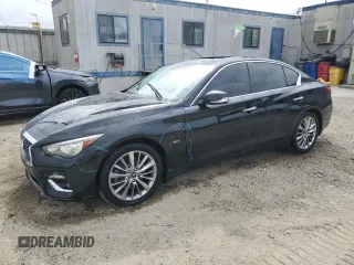 2019 Infiniti Q50 Luxe z VIN JN1EV7AR2KM593629, wystawiony jako Copart lot #54444735 z przebiegiem 85 873 mil mil oraz Szkoda całkowita • Salvage title. Historia ofert i sprzedaży dostępna na DreamBid. Obrazek 1.