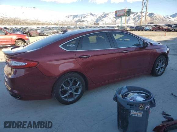 2015 Ford Fusion Titanium with VIN 3FA6P0K98FR132357, listed as a Copart auction lot 47213235 with 0 mi miles and Salvage Title. Bid and sale history available at carsss.com. Image 3.