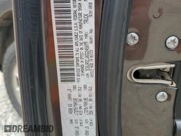 2016 Ram 2500 Tradesman with VIN 3C6UR5CJ0GG245077, listed as a Copart auction lot 59844685 with 242,747 mi miles and Salvage title. Bid and sale history available at DreamBid. Image 12.