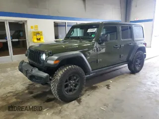 2024 Jeep Wrangler Sport S with VIN 1C4PJXDG4RW246068, listed as a Copart auction lot 61050085 with 26,935 mi miles and Salvage title. Bid and sale history available at DreamBid. Image 1.