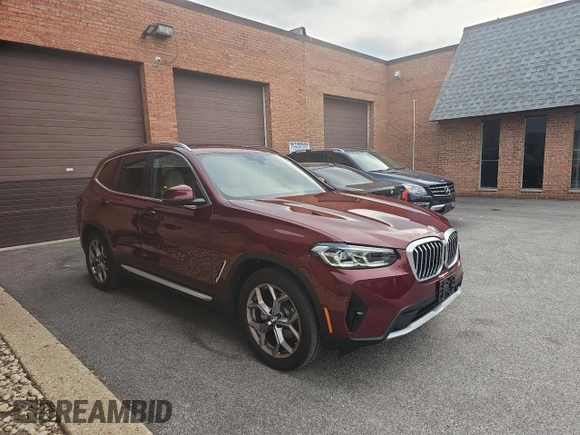 2022 BMW X3 xDrive30i with VIN 5UX53DP09N9N32178, listed as a Copart auction lot 54096015 with 15,970 mi miles and Clean Title. Bid and sale history available at DreamBid. Image 1.