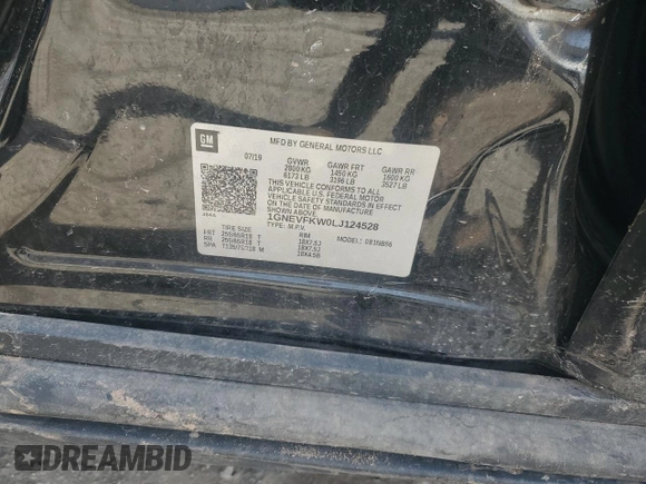 2020 Chevrolet Traverse LS with VIN 1GNEVFKW0LJ124528, listed as a Copart auction lot 49837515 with Not Provided miles and Salvage Title. Bid and sale history available at DreamBid. Image 14.