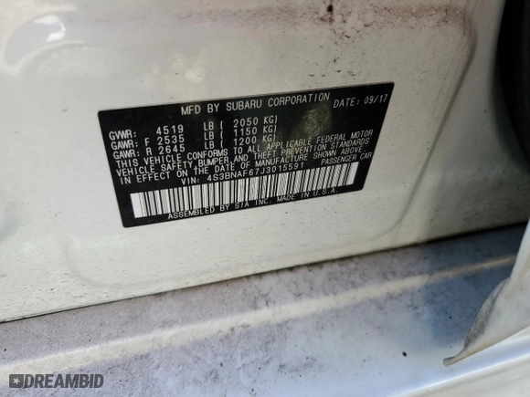 2018 Subaru Legacy Premium with VIN 4S3BNAF67J3015591, listed as a Copart auction lot 49904735 with 139,289 mi miles and Salvage Title. Bid and sale history available at carsss.com. Image 12.