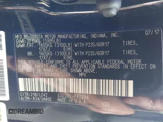 2017 Toyota Sienna XLE Auto Access Seat with VIN 5TDYZ3DC6HS875509, listed as a IAAI auction lot 42367524 with 169,345 mi miles and . Bid and sale history available at DreamBid. Image 9.