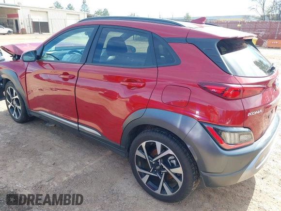 2022 Hyundai Kona Limited with VIN KM8K53A31NU789002, listed as a IAAI auction lot 41299502 with 44,424 mi miles. Bid and sale history available at carsss.com. Image 3.