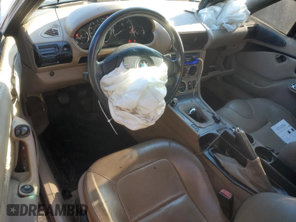 2001 BMW Z3 3.0 z VIN WBACN53481LJ56732, wystawiony jako Copart lot #74111214 z przebiegiem 121 081 mil mil oraz Szkoda całkowita • Salvage title. Historia ofert i sprzedaży dostępna na DreamBid. Obrazek 8.