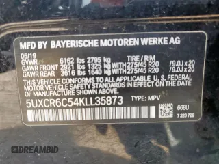 2019 BMW X5 xDrive40i with VIN 5UXCR6C54KLL35873, listed as a Copart auction lot 64989745 with 129,538 mi miles and Salvage title. Bid and sale history available at DreamBid. Image 13.