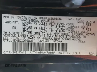 2013 Toyota Tacoma with VIN 5TFLU4EN6DX070936, listed as a Copart auction lot 53331625 with 155,621 mi miles and Salvage Title. Bid and sale history available at DreamBid. Image 14.