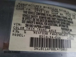 2011 Nissan Versa S with VIN 3N1BC1AP8BL470853, listed as a Copart auction lot 53004485 with 172,794 mi miles and Salvage title. Bid and sale history available at DreamBid. Image 12.