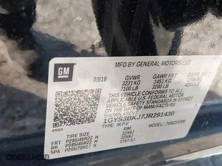 2018 Cadillac Escalade Luxury with VIN 1GYS3BKJ7JR291430, listed as a IAAI auction lot 41449233 with 128,281 mi miles. Bid and sale history available at carsss.com. Image 9.