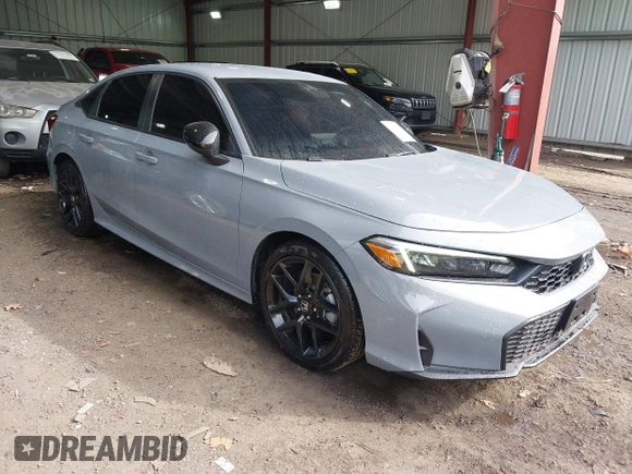 2025 Honda Civic Sport with VIN 2HGFE2F53SH569192, listed as a IAAI auction lot 41836855 with 1,117 mi miles and . Bid and sale history available at DreamBid. Image 1.