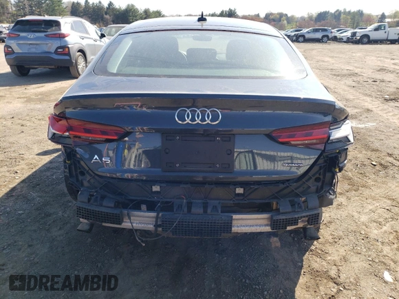 2020 Audi A5 Sportback Premium с VIN WAUANCF57LA009087, выставлен на аукционе Copart как лот 52249125 с пробегом 71 684 миль миль и Списание • Salvage title. История ставок и продаж доступна на DreamBid. Изображение 6.