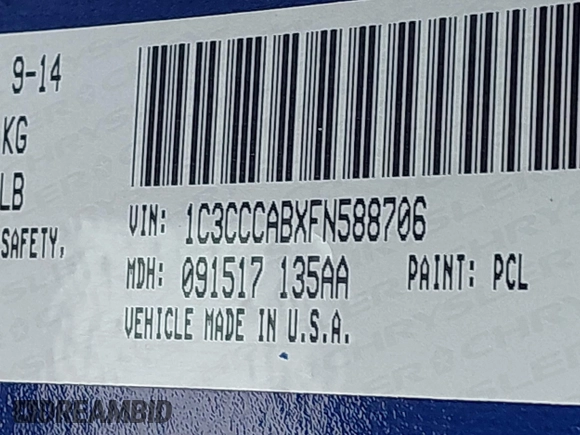2015 Chrysler 200 Limited with VIN 1C3CCCABXFN588706, listed as a IAAI auction lot 42199658 with 175,102 mi miles and . Bid and sale history available at DreamBid. Image 9.