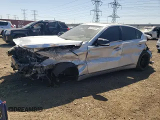 2020 Infiniti Q50 Luxe z VIN JN1EV7AR3LM253536, wystawiony jako Copart lot #56235755 z przebiegiem 44 994 mil mil oraz Szkoda całkowita • Salvage title. Historia ofert i sprzedaży dostępna na DreamBid. Obrazek 1.