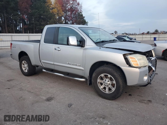 2005 Nissan Titan SE with VIN 1N6BA06B45N539629, listed as a Copart auction lot 82527074 with 154,255 mi miles and Salvage title. Bid and sale history available at DreamBid. Image 4.