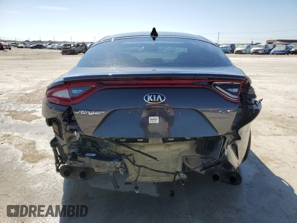 2018 Kia Stinger GT with VIN KNAE35LCXJ6040453, listed as a Copart auction lot 46859275 with 19,373 mi miles and Salvage Title. Bid and sale history available at carsss.com. Image 6.