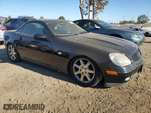 1999 Mercedes-Benz SLK-Class with VIN WDBKK47F2XF102913, listed as a Copart auction lot 76196644 with 112,119 mi miles and Clean Title. Bid and sale history available at carsss.com. Image 4.