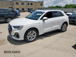2023 Audi Q3 S line Premium with VIN WA1DECF32P1074282, listed as a Copart auction lot 58596045 with 52,392 mi miles and Salvage title. Bid and sale history available at DreamBid. Image 1.