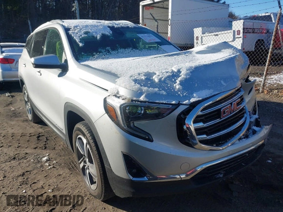 2021 GMC Terrain SLT with VIN 3GKALVEV9ML371572, listed as a IAAI auction lot 41173091 with 59,250 mi miles and . Bid and sale history available at carsss.com. Image 1.
