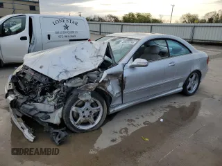 2004 Mercedes-Benz CLK 500 with VIN WDBTJ75J24F118671, listed as a Copart auction lot 50655795 with 143,620 mi miles and Salvage title. Bid and sale history available at DreamBid. Image 1.