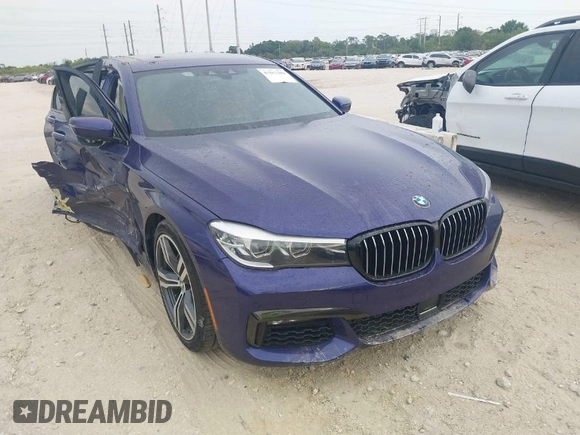 2018 BMW 7 Series 740i with VIN WBA7E2C58JB216314, listed as a IAAI auction lot 41867480 with 62,678 mi miles. Bid and sale history available at carsss.com. Image 1.