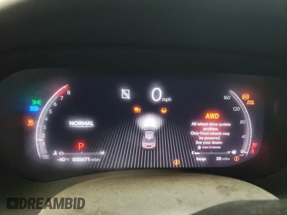 2025 Acura TLX w/A-Spec Package with VIN 19UUB6F5XSA000006, listed as a Copart auction lot 82973034 with 671 mi miles and Salvage Title. Bid and sale history available at DreamBid. Image 9.