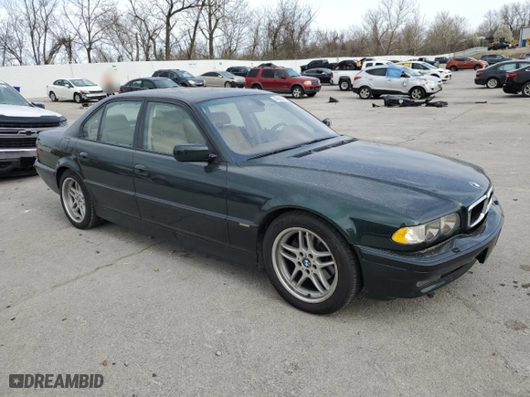 2001 BMW 7 Series 740iA with VIN WBAGG83401DN86357, listed as a Copart auction lot 49689955 with 0 mi miles and Salvage Title. Bid and sale history available at carsss.com. Image 5.