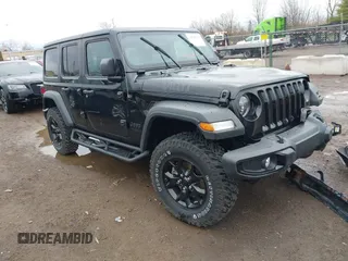 2021 Jeep Wrangler Unlimited Sport S with VIN 1C4HJXDN2MW796350, listed as a IAAI auction lot 41835275 with 19,106 mi miles. Bid and sale history available at carsss.com. Image 1.