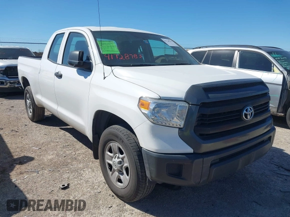 2014 Toyota Tundra 4WD Truck SR with VIN 5TFUM5F17EX055949, listed as a IAAI auction lot 41728783 with 107,019 mi miles. Bid and sale history available at carsss.com. Image 1.