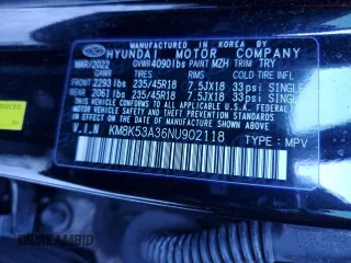 2022 Hyundai Kona Limited with VIN KM8K53A36NU902118, listed as a Copart auction lot 45153975 with 30,597 mi miles and Salvage Title. Bid and sale history available at carsss.com. Image 13.