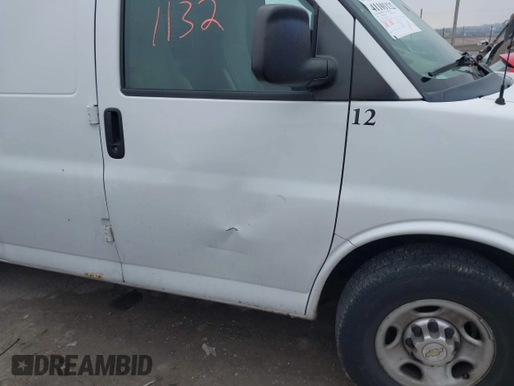 2014 Chevrolet Express Cargo Van with VIN 1GCWGFCA2E1148147, listed as a IAAI auction lot 41101132 with 110,648 mi miles. Bid and sale history available at carsss.com. Image 16.