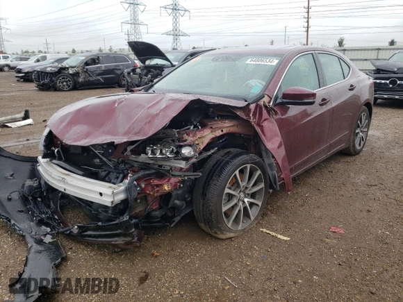 2016 Acura TLX V6 Advance with VIN 19UUB3F76GA000351, listed as a Copart auction lot 64806534 with 0 mi miles and Salvage Title. Bid and sale history available at carsss.com. Image 1.