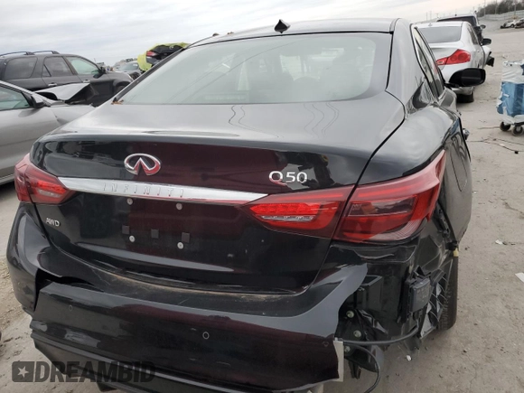 2024 Infiniti Q50 Luxe with VIN JN1EV7BR9RM632130, listed as a Copart auction lot 82011124 with Not Provided miles and Salvage Title. Bid and sale history available at DreamBid. Image 6.