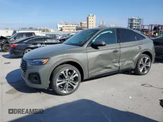 2023 Audi Q5 Sportback S line Premium Plus with VIN WA15AAFY9P2025655, listed as a Copart auction lot 46841875 with 16,904 mi miles and Salvage title. Bid and sale history available at DreamBid. Image 1.