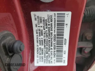 2007 Honda Civic Sdn LX with VIN 1HGFA165X7L120334, listed as a Copart auction lot 47234225 with 74,383 mi miles and Salvage Title. Bid and sale history available at carsss.com. Image 14.