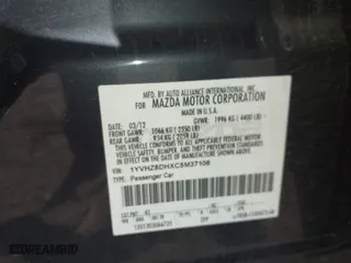 2012 Mazda Mazda6 i Touring with VIN 1YVHZ8DHXC5M37108, listed as a IAAI auction lot 41873131 with 134,707 mi miles. Bid and sale history available at carsss.com. Image 9.