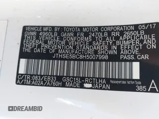 2017 Lexus RC 350 z VIN JTHSE5BC8H5007998, wystawiony jako IAAI lot #42382493 z przebiegiem 31 436 mil mil oraz . Historia ofert i sprzedaży dostępna na DreamBid. Obrazek 9.