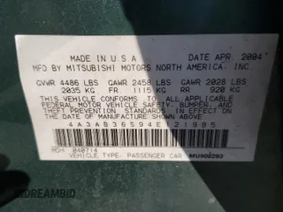 2004 Mitsubishi Galant LS z VIN 4A3AB36S94E121995, wystawiony jako Copart lot #69100864 z przebiegiem Nie podano mil oraz Szkoda całkowita • Salvage title. Historia ofert i sprzedaży dostępna na DreamBid. Obrazek 14.