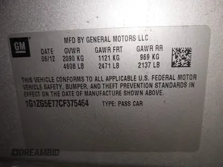 2012 Chevrolet Malibu LTZ with VIN 1G1ZG5E77CF375464, listed as a IAAI auction lot 41509140 with 197,329 mi miles and . Bid and sale history available at DreamBid. Image 9.
