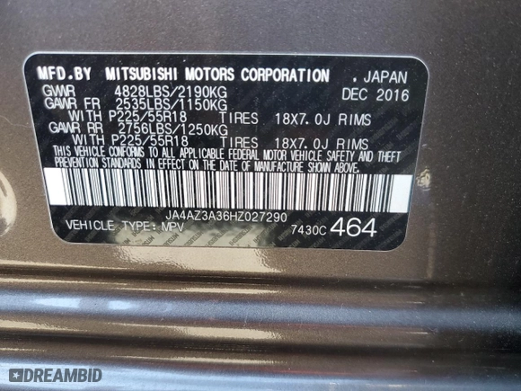 2017 Mitsubishi Outlander SE with VIN JA4AZ3A36HZ027290, listed as a Copart auction lot 51076335 with 183,803 mi miles and Salvage Title. Bid and sale history available at carsss.com. Image 13.